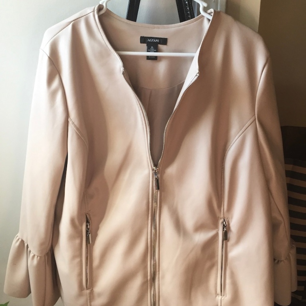 Alfani Blush Faux Leather jacket
